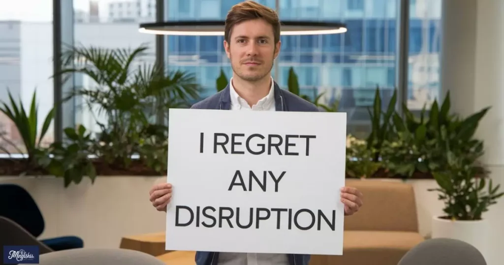 "I regret any disruption"